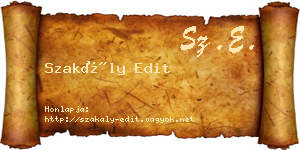Szakály Edit névjegykártya